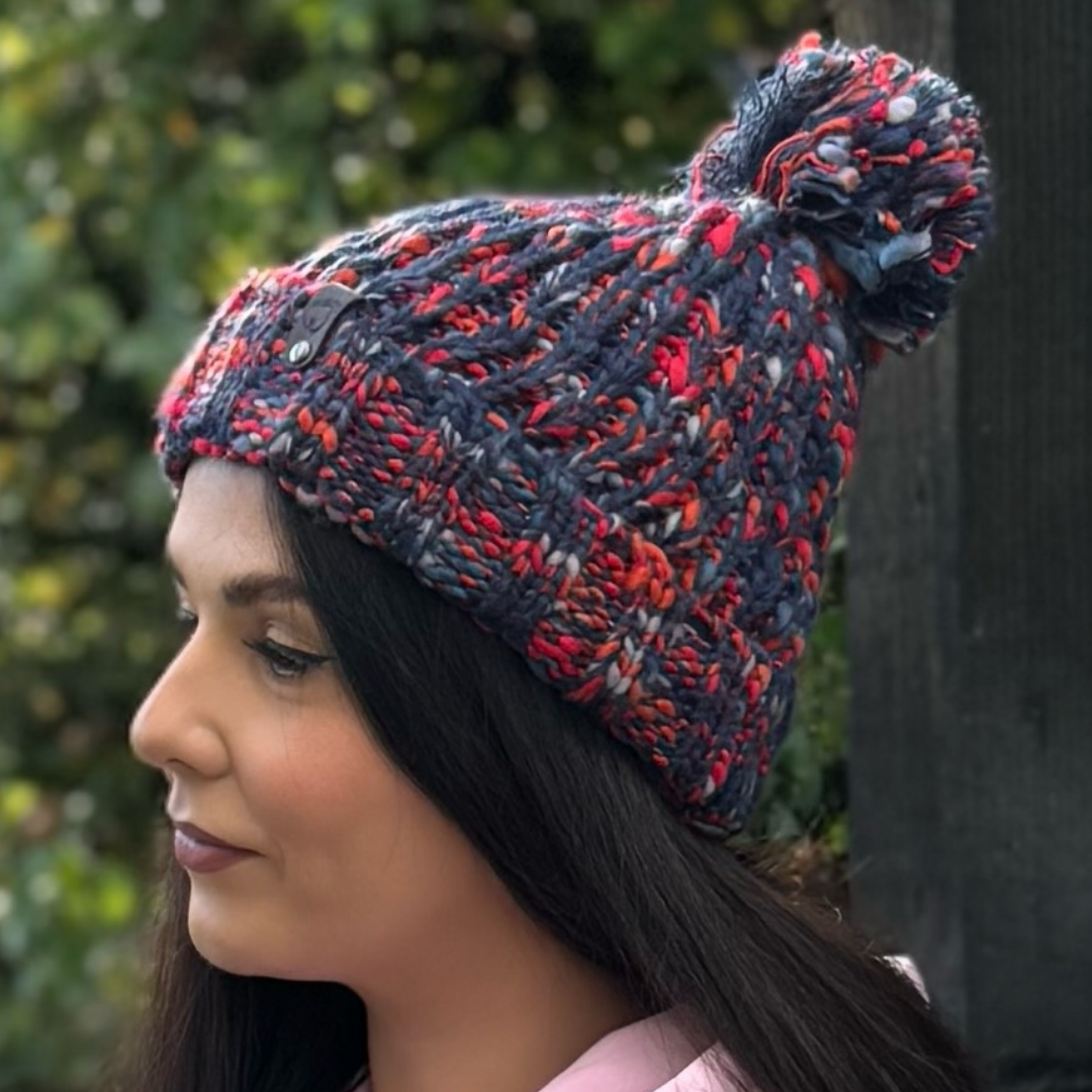 VENTURE POM POM CAMPFIRE TWISTER BEANIE