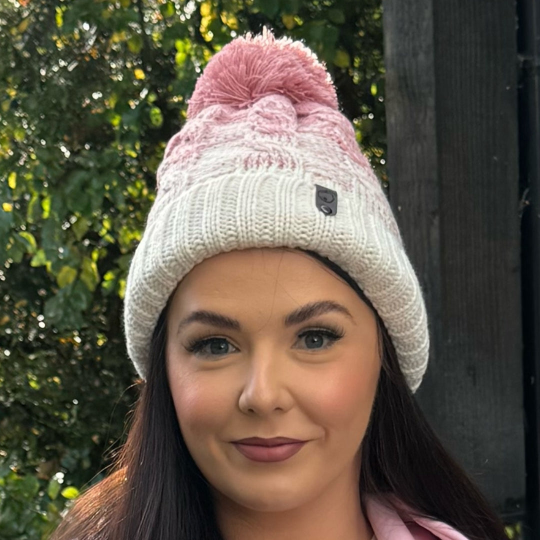 VENTURE PINK/WHITE OMBRE POM POM HAT