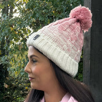 VENTURE PINK/WHITE OMBRE POM POM HAT