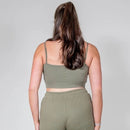 BLISS ECO KHAKI CROPPED CAMI TOP - Peachybean