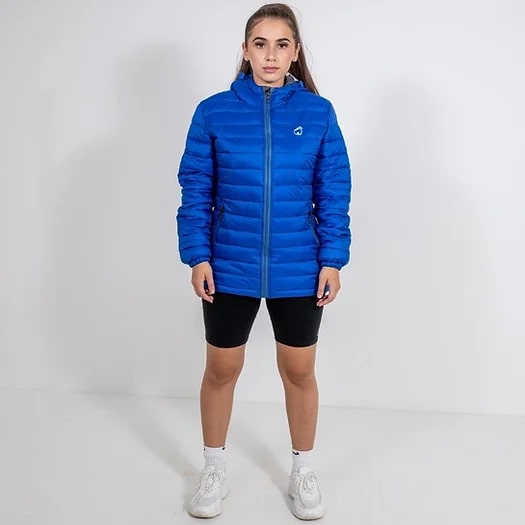 VENTURE BLUE HOODED PADDED JACKET - Peachybean