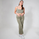 BLISS ECO KHAKI WIDE LEG JOGGERS - Peachybean