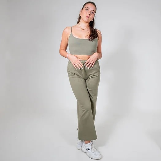 BLISS KHAKI WIDE LEG JOGGERS