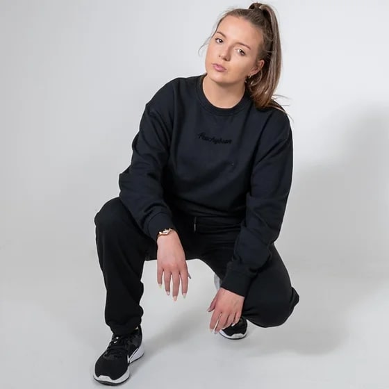 BLISS ECO BLACK OVERSIZE SWEATSHIRT - Peachybean