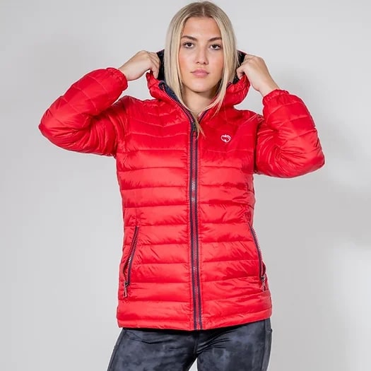 VENTURE RED HOODED PADDED JACKET