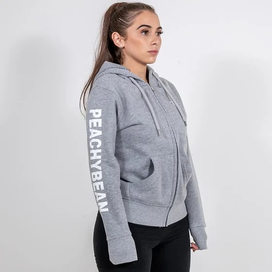 ASPIRE GREY ECO ZIP HOODIE - Peachybean