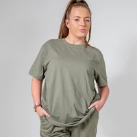 BLISS ECO KHAKI RELAXED FIT T-SHIRT - Peachybean