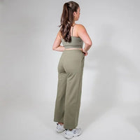 BLISS ECO KHAKI WIDE LEG JOGGERS - Peachybean