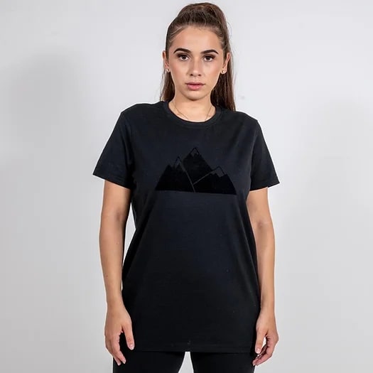 VENTURE RECYCLED MOUNTAIN BLACK RELAXED FIT T-SHIRT