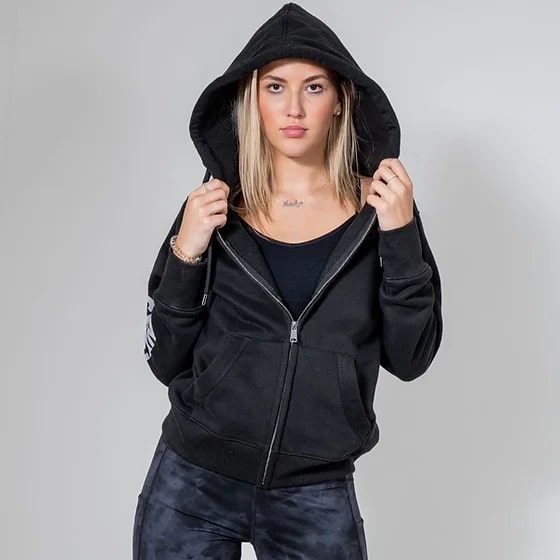 ASPIRE RECYCLED BLACK ZIP HOODIE